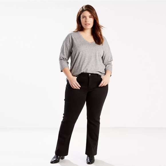 Levi Classic Straight Mid Rise Jeans. Black. Plus Size 18M #784 - Picture 1 of 12